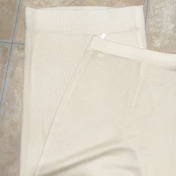 Vintage Donna GISPA Knit Cream Wide Leg, High Waisted Pants - Picture 10 of 14